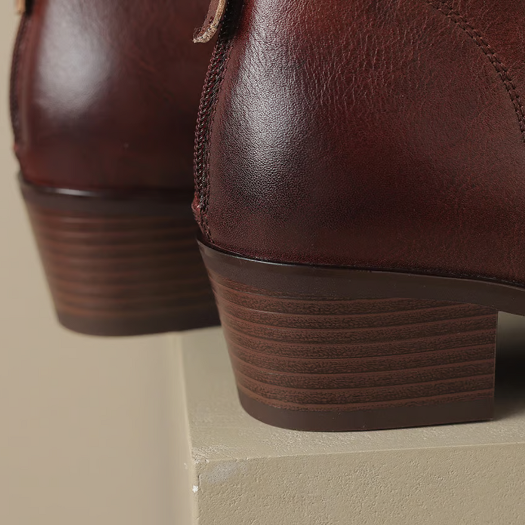 Lily| Luxury Ankle Boots with Low Heel