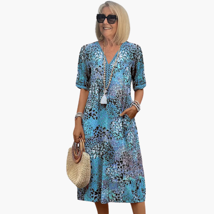 Lily | Vibrant Midi Dress with Pockets