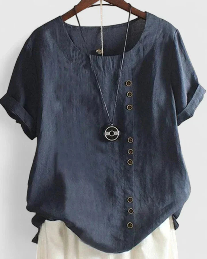 Elisavie | Comfortable Short Sleeve Blouse