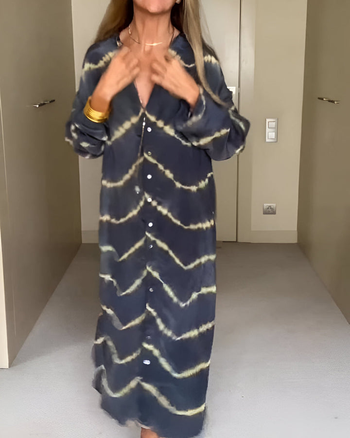 Oriana – Bohemian Striped Maxi Dress
