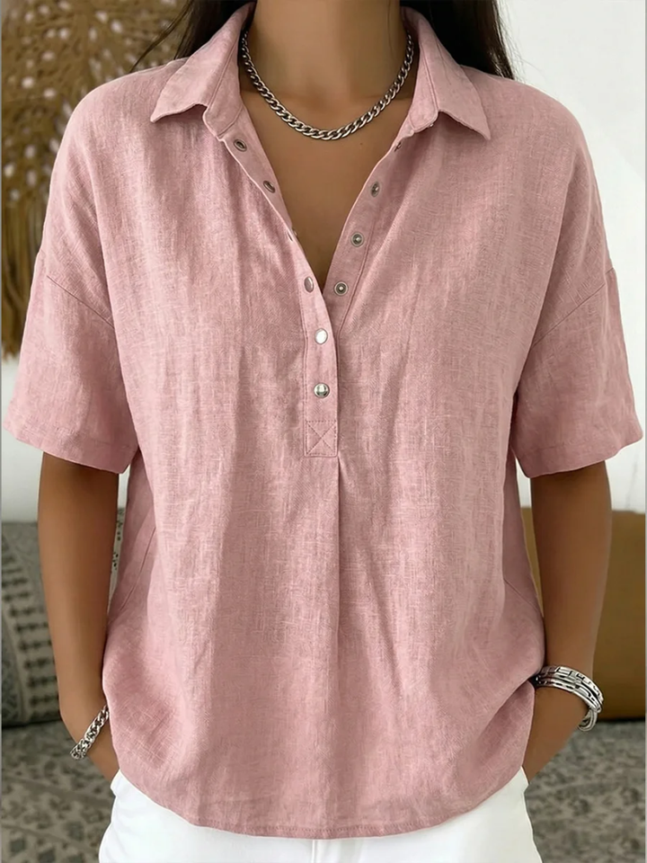Collared Blouse with Button Detail