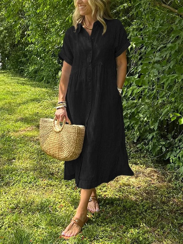 Anjie – Buttoned Cotton Maxi Dress
