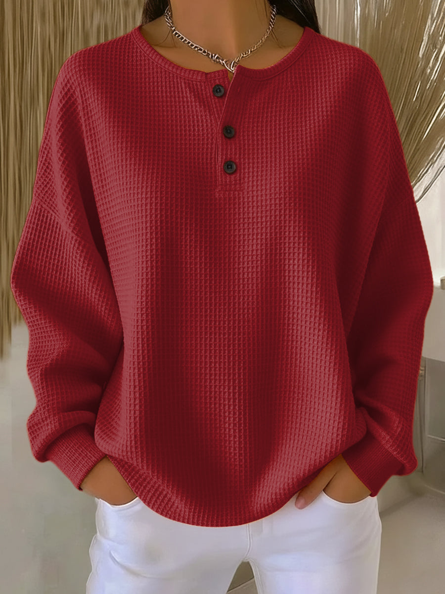 Lexie | Cozy Waffle Knit Henley