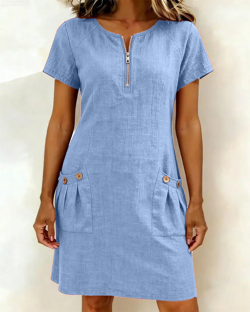 Novelle® | Cotton Zip-Up Dress