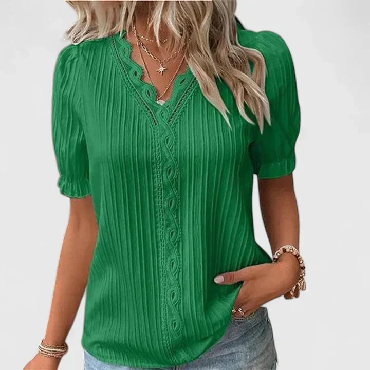 Avienne | Elegant V-Neck Blouse