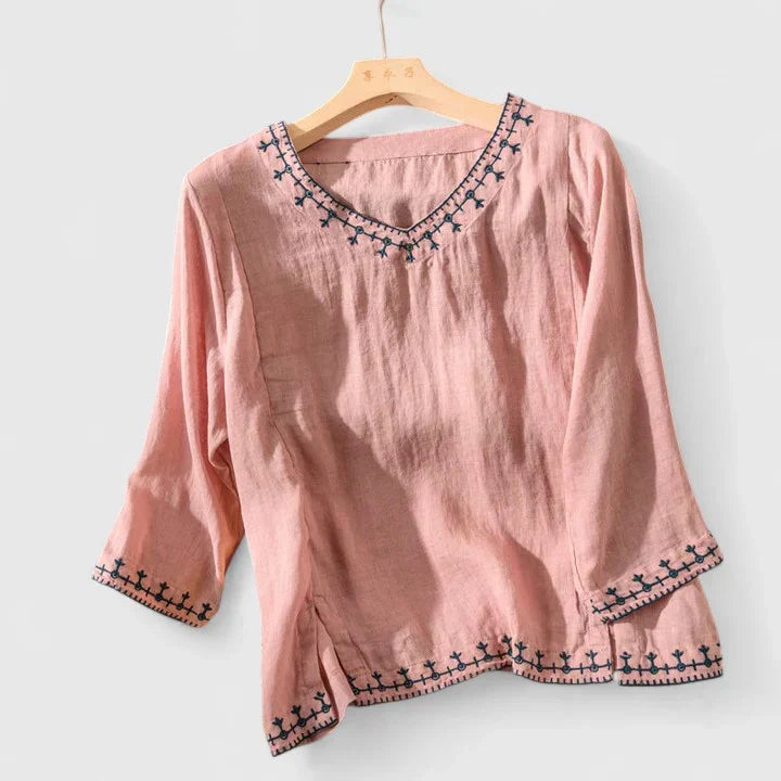 Taysia | Elegant V-Neck Blouse