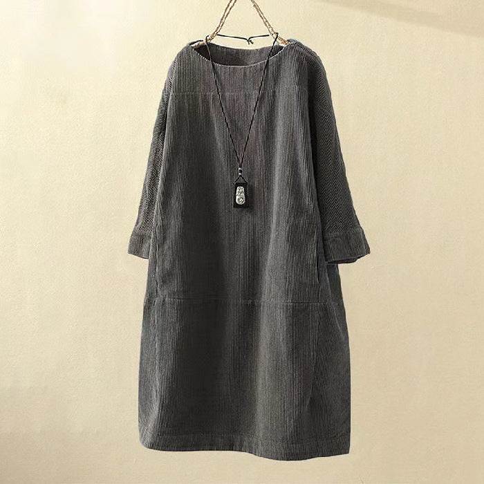 Yasie – Elegant Retro Midi Dress for Effortless Timeless Charm