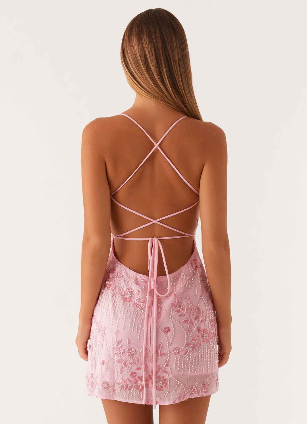 Veron - Sparkling Beaded Mini Dress
