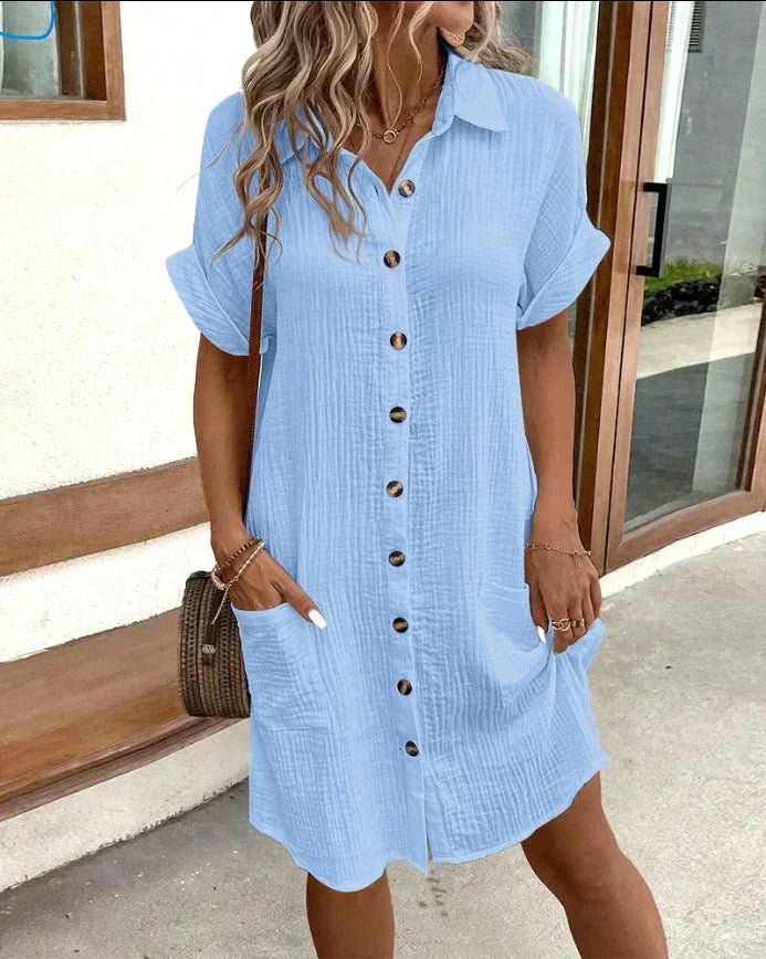 Lena - Oversized fabric polo dress