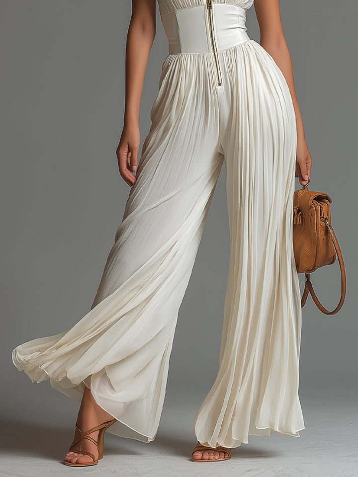 Zsófia | Pleated Chiffon Jumpsuit