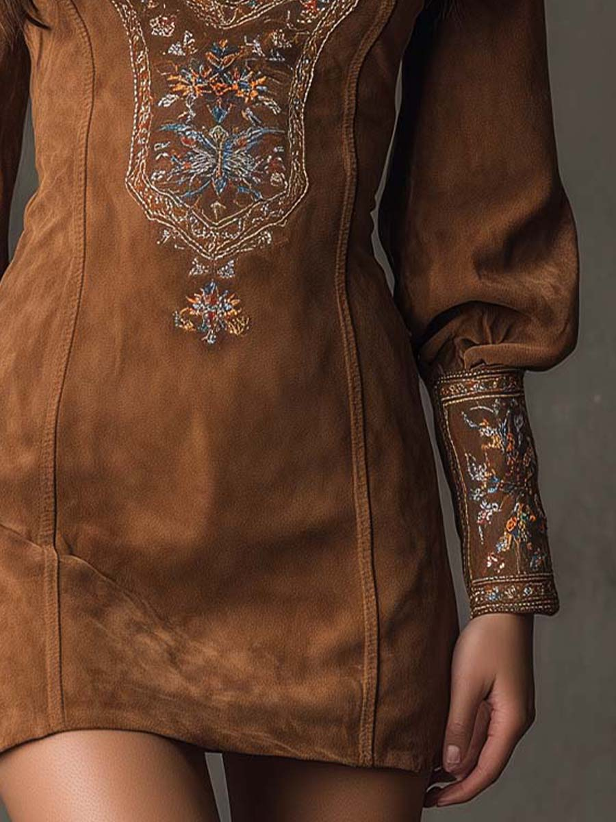 Erizza – Suede-Effect Short Dress