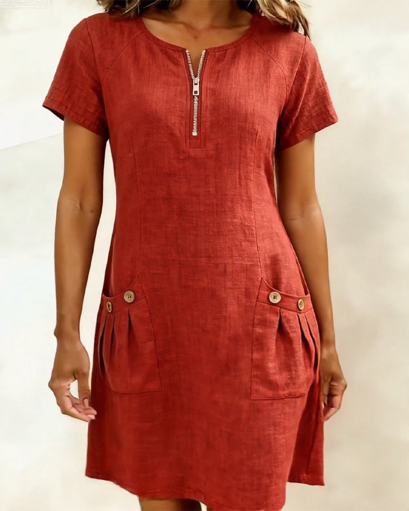 Novelle® | Cotton Zip-Up Dress