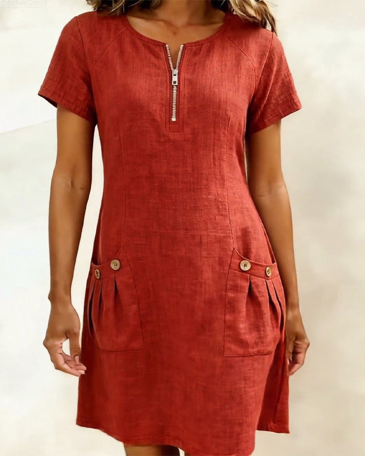Novelle® | Cotton Zip-Up Dress