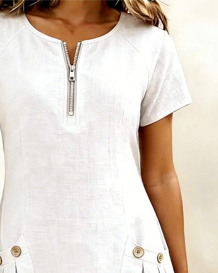 Novelle® | Cotton Zip-Up Dress