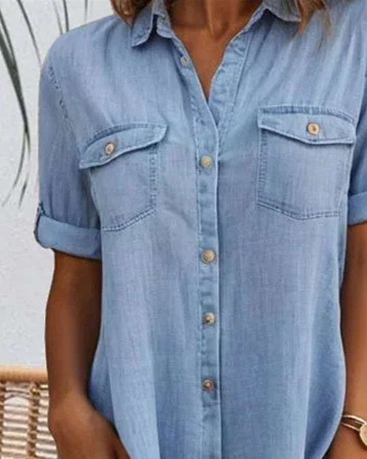 Lena - Casual Denim Shirt Dress