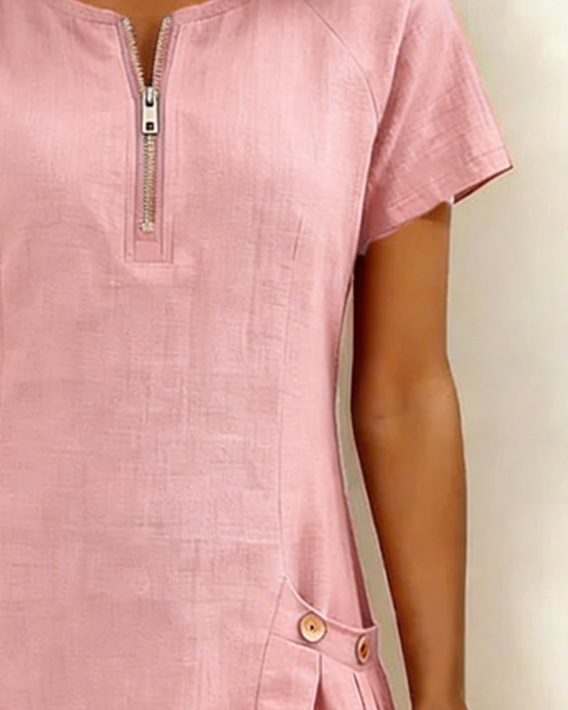 Novelle® | Cotton Zip-Up Dress
