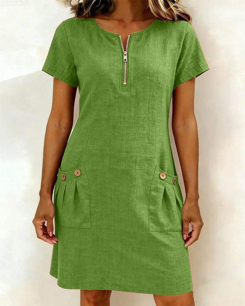 Novelle® | Cotton Zip-Up Dress