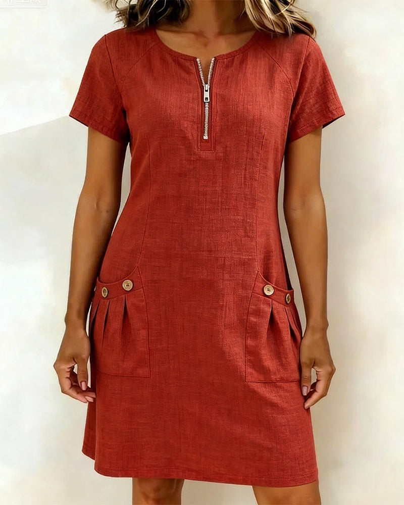 Novelle® | Cotton Zip-Up Dress