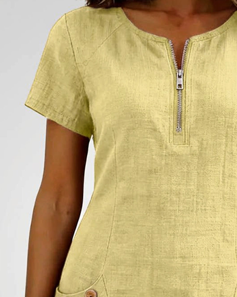 Novelle® | Cotton Zip-Up Dress