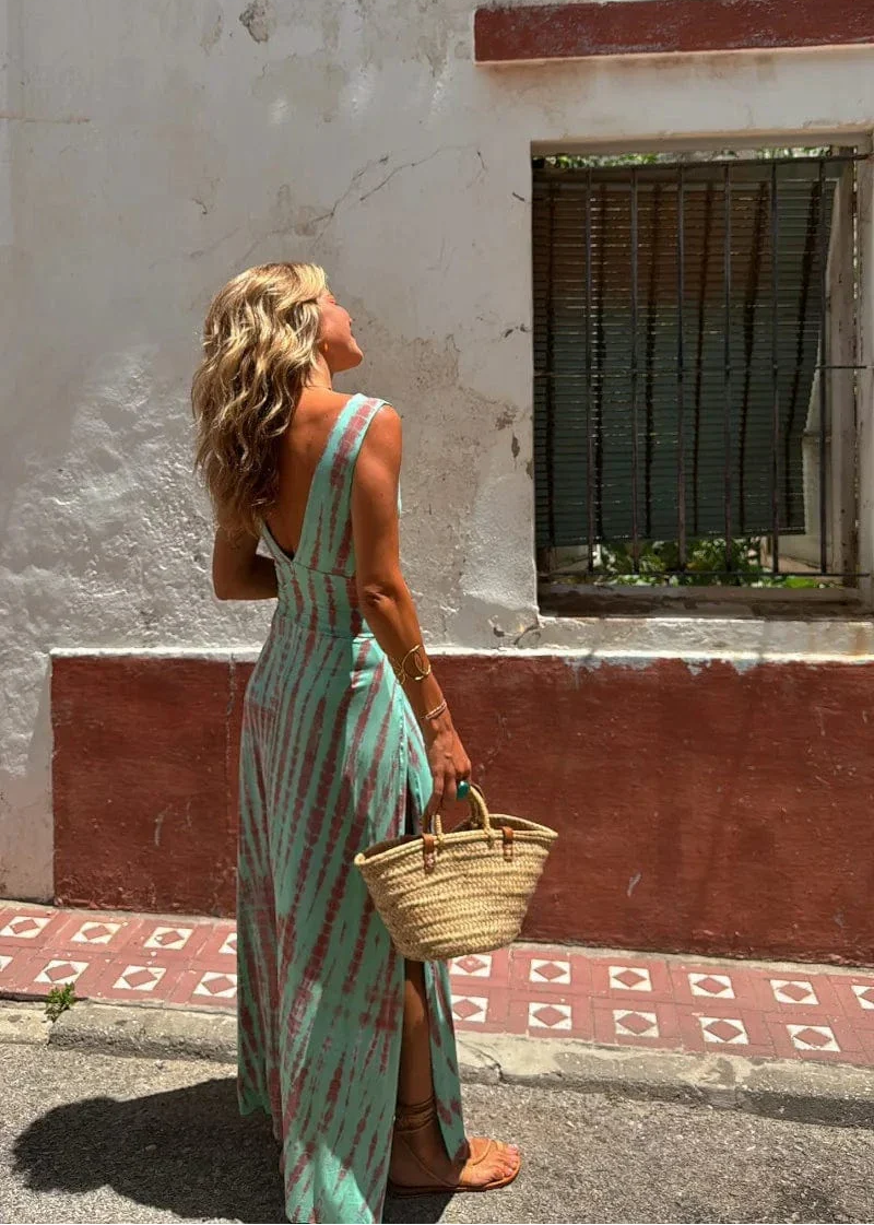 Yssa – Tie-Dye Maxi Wrap Dress